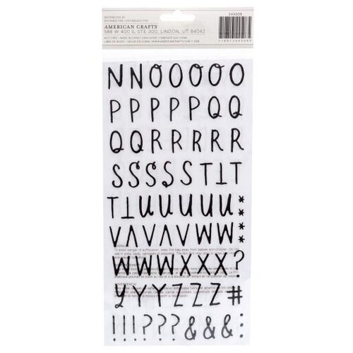 Алфавит Black Merry Days Thickers Stickers от Crate Paper. Набор алфавита на клеевой основе. В наборе 149 шт.