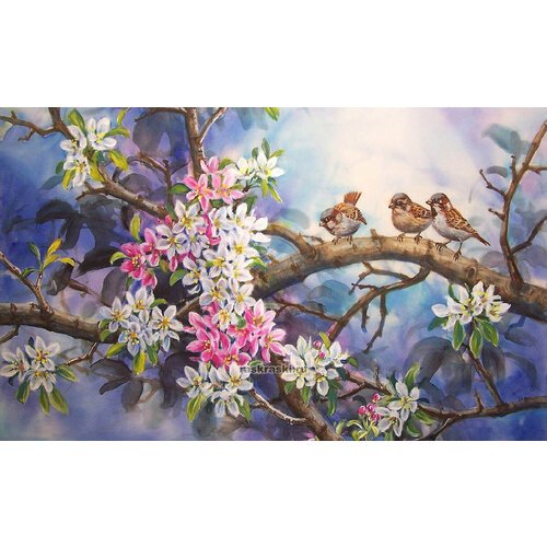 Набор алмазной мозаики 'Маленькие птички', размер 82х50 см, 59 цветов