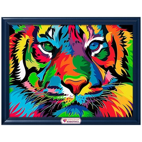 Алмазная мозаика 'Красочный тигр', 40x30 см, Алмазная Живопись