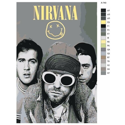 Картина по номерам X-740 'Рок-группа Nirvana' 40х60