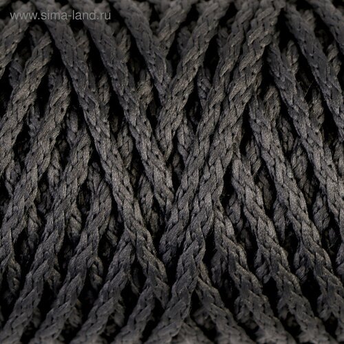 Шнур для вязания 'Классик' без сердечника 100 полиэфир ширина 4мм 100м (т.-серый)