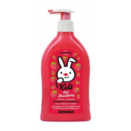 Детский шампунь-гель 2-в-1 с ароматом клубники / Sanosan Kids Shower & Shampoo Strawberry