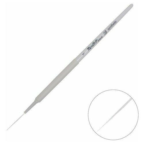 Кисть из белоснежной синтетики серия White liner 1 ручка короткая белая/ покрытие обоймы soft-touch