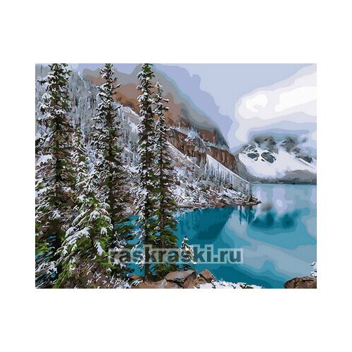 Картина по номерам Цветной «Изумрудное озеро» (40х50 см, холст на подрамнике)