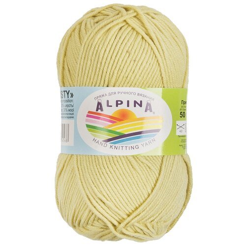 Пряжа Alpina Misty, 70% хлопок, 30% шерсть, 10*50 г, 105 м+-5 м, №12, пыльно-желтый