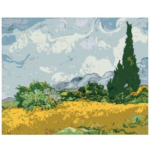 Картина по номерам, 'Живопись по номерам', 40 x 50, ARTH-AH324, пейзаж, Винсент Ван Гог, пшеничное поле, картина, лето, живопись, мазки
