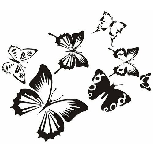 Трафарет Виниловый Stmdecor бабочки HW-421 300*300*0.4 мм.
