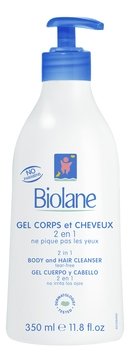 Biolane Гель Gel Corps Et Cheveux 2 En 1 для Купания и Шампунь, 2 в 1, 350 мл