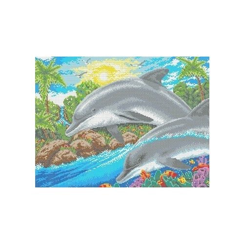 Дельфин Рисунок на канве 31х45,4 Каролинка КК 204 31х45,4 Каролинка КК 204