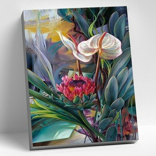 Картина по номерам 40 × 50 см «Тропическое искусство» 31 цвет