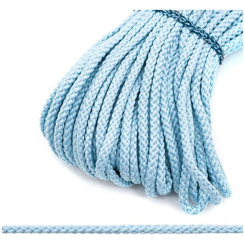 С831 Шнур отделочный плетеный, 4 мм*30 м (голубой), 30 м
