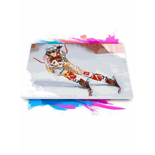 Картина по номерам на холсте Лыжница, 40 х 60 см