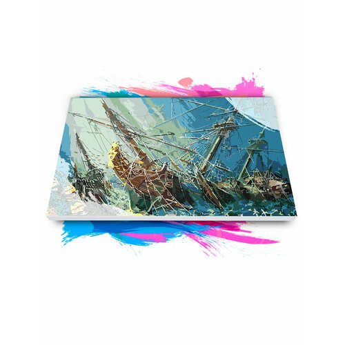 Картина по номерам на холсте Затонувший корабль, 50 х 80 см