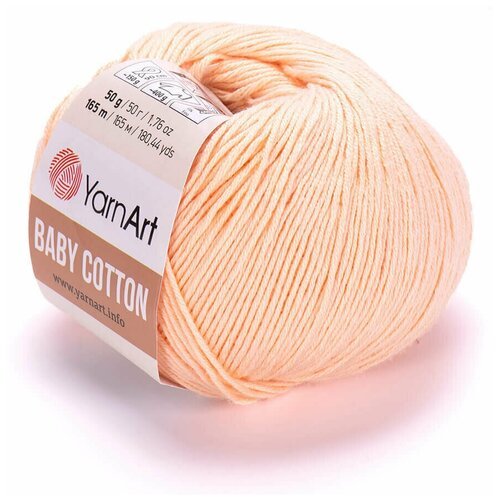 Пряжа для вязания YarnArt Baby Cotton (Бэби Коттон) - 10 мотков 411 светлый персик, для детских вещей и амигуруми, 50% хлопок, 50% акрил, 165 м/50 г