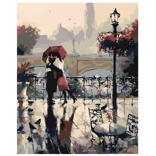 Картина по номерам, 'Живопись по номерам', 72 x 90, BH06, постер, прованс, живопись, влюбленные, дождь, Лондон, мост, осень, зонт