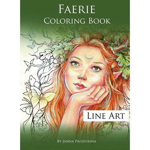 Faerie Coloring Book. Line Art
