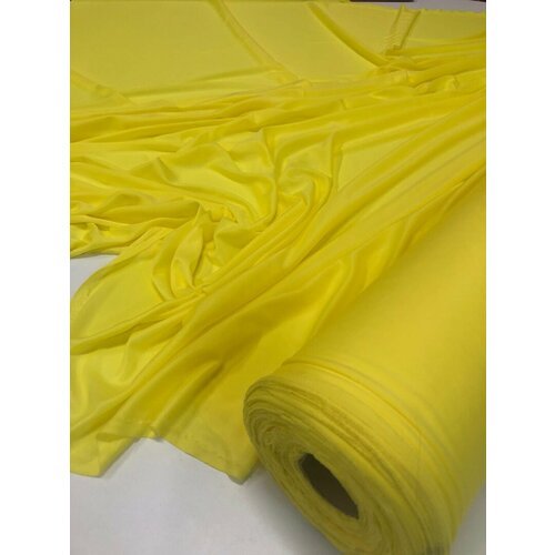 Ткань подкладочный трикотаж, цвет неоново-желтый, ширина 150см. цена за 1.5 метра погонных.
