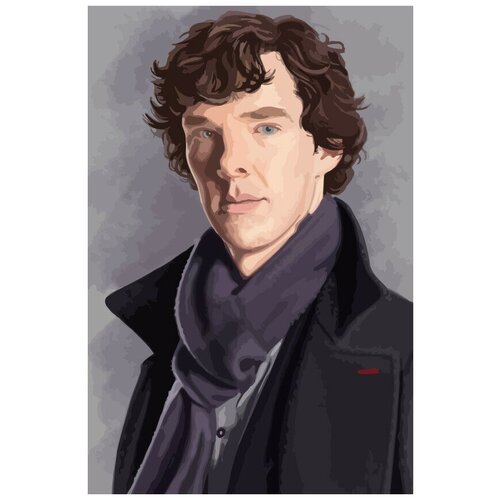 Картина по номерам на холсте Шерлок Sherlock (Бенедикт Камбербетч) - 9022 В 60x40