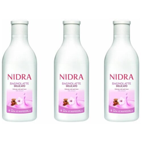 Nidra Пена-молочко для ванны деликатная, с миндальным молочком, 750 мл, 3 штуки