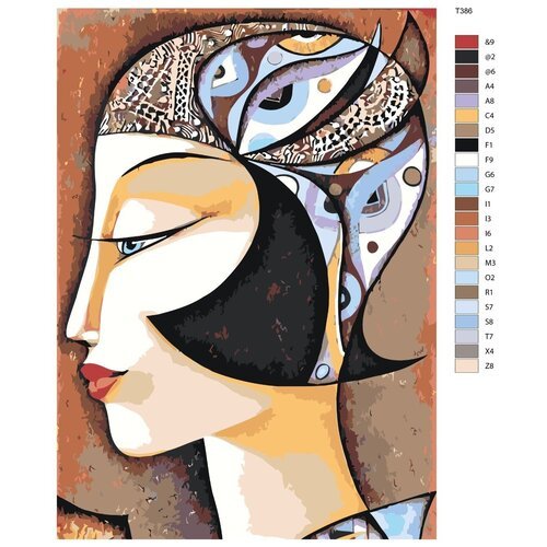 Картина по номерам Т386 'кубизм женщины' 40x60