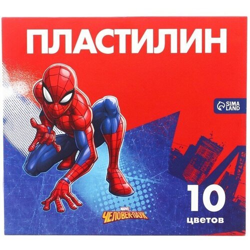 Пластилин 10 цветов 150 г «Супергерой», Человек-паук