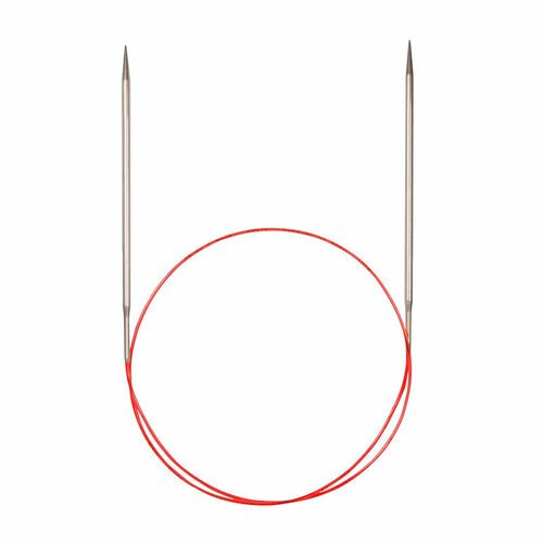 Addi спицы 3мм. с гибкой леской (красная) 60см Premium с удлиненным кончиком круговые