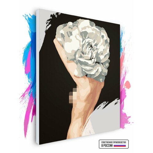 Картина по номерам на холсте Женщина с цветами 5, 90 х 120 см
