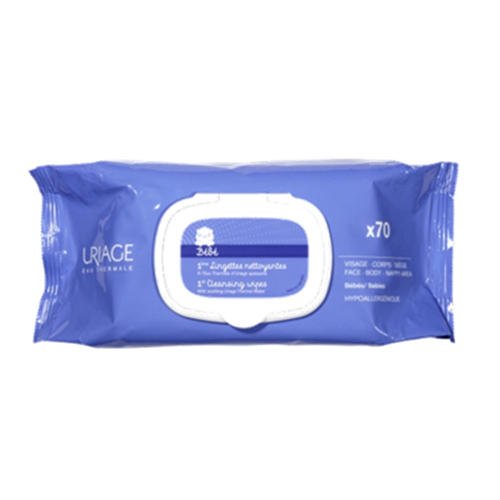Uriage Первая вода - Очищающие сверхмягкие салфетки для детей и новорожденных 70 шт. (Uriage, Детская гамма)