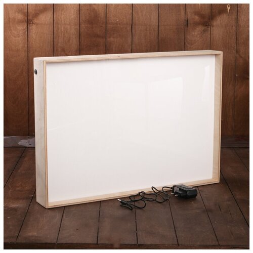 ForSandArt Планшет для рисования песком, 42 × 60 см, фанера, оргстекло: 2 мм, с белой подсветкой, без песка