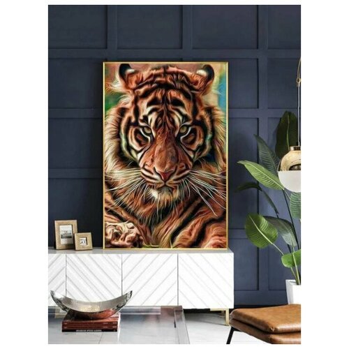Алмазная картина 'Тигр - мощь и сила '30 х 40 см. (без подрамника)