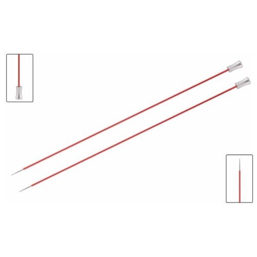 Спицы для вязания Knit Pro прямые Zing 6,5мм, 35см, арт.47304