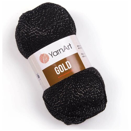 Пряжа для вязания YarnArt Gold (ЯрнАрт Голд) - 2 мотка 9847 терракот, блестящая, 92% акрил, 8% металлик, 400 м/100г