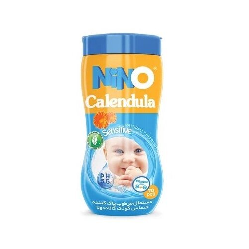 Nino Cалфетки влажные детские с запахом календулы 70 шт (6 упаковок)