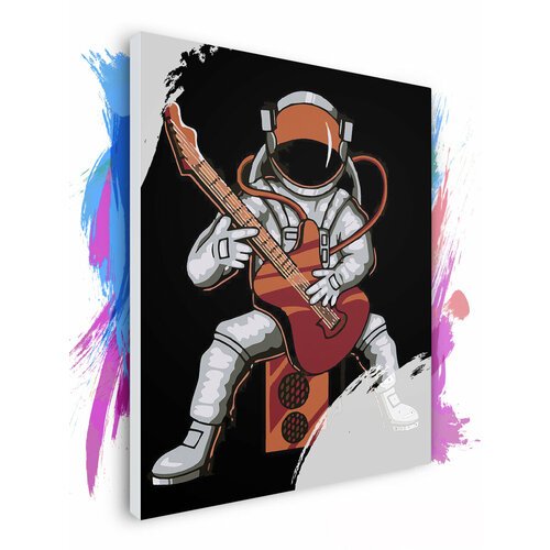 Картина по номерам на холсте Астронавт - музыкант, 50 х 70 см