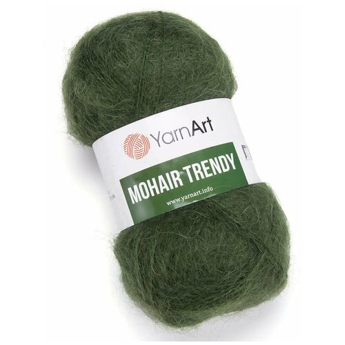 Пряжа для вязания YarnArt Mohair Trendy (ЯрнАрт Мохер Тренди) - 1 моток 111 болото, полушерсть пушистая, 50% акрил, 50% мохер, 220м/100г