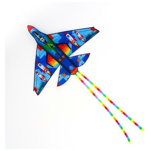 Funny toys Воздушный змей «Истребитель», с леской, цвета микс