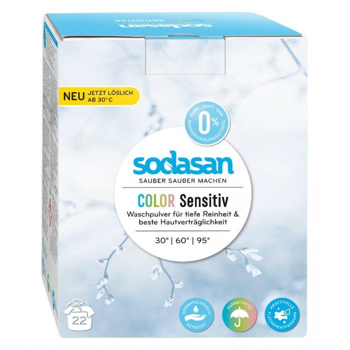 Бытовая химия Sodasan Стиральный порошок-концентрат для цветных тканей для чувствительной кожи 1010 г