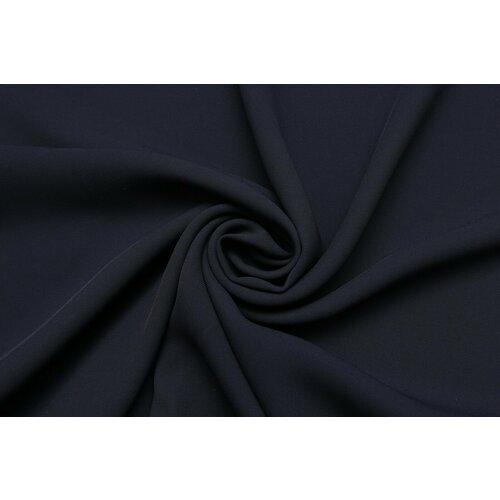 Ткань Креп-стрейч тёмно-тёмно-синий, 340 г/пм, ш142см, 0,5 м