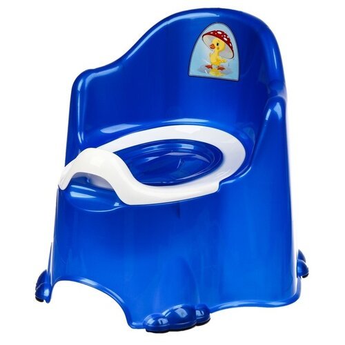 Горшок детский антискользящий «Комфорт» с крышкой, съёмная чаша, цвет голубой