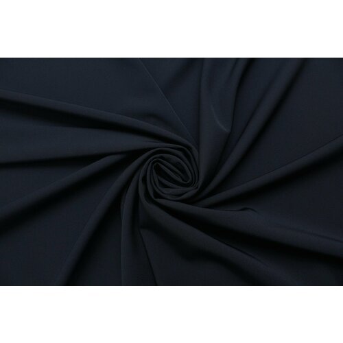 Ткань костюмная стрейч чёрно-синяя , 340 г/пм, ш136см, 0,5 м