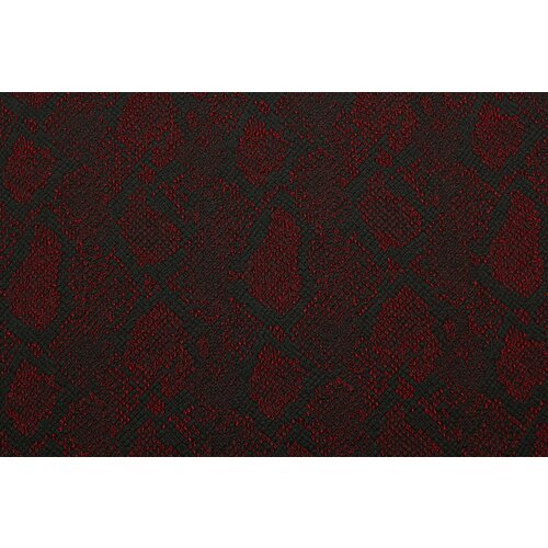 Ткань Жаккард-стрейч Vesta чёрно-красный с мелким узором, 420 г/пм, ш142см, 0,5 м
