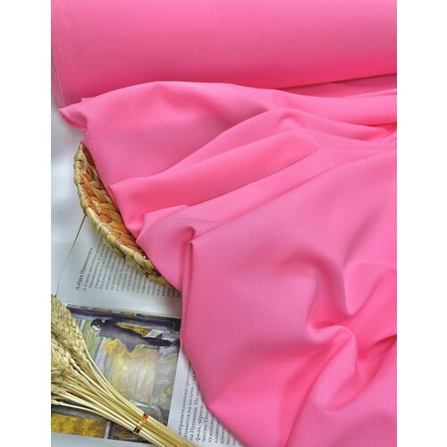 Ткань костюмная габардин Розовый неон 3 п. м. / ширина 150 см / 183 гр/м2