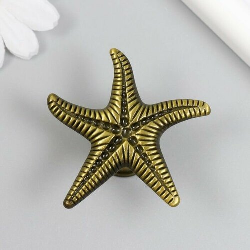 Ручка для шкатулки металл 'Морская звезда' бронза 5,3х5,3х2,3 см 1 шт.