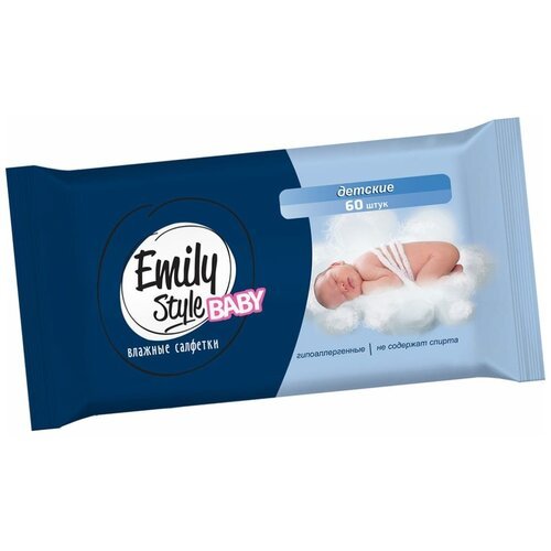 Арвитекс ООО Влажные салфетки детские Emily Style Organic, с крышкой, с овсяным молочком, упаковка 50 шт