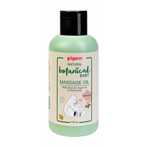 PIGEON Массажное масло для тела Natural Botanical Baby Massage Oil, 120 мл