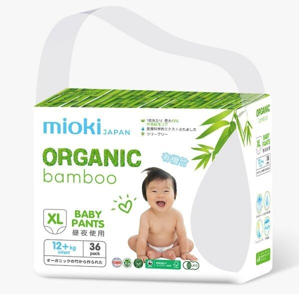 Трусики-подгузники Mioki Bamboo XL 12+ кг 36 шт