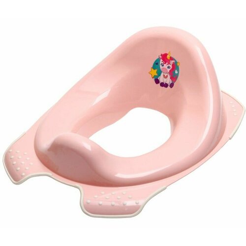 Детская накладка - сиденье на унитаз 'Мишка', пластиковая сидушка-стульчак для малышей антискользящая, цвет розовый