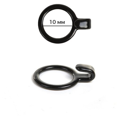 Кольцо-крючок для бюстгальтера металл TBY-12692 d10мм, цв. черный, уп.100шт