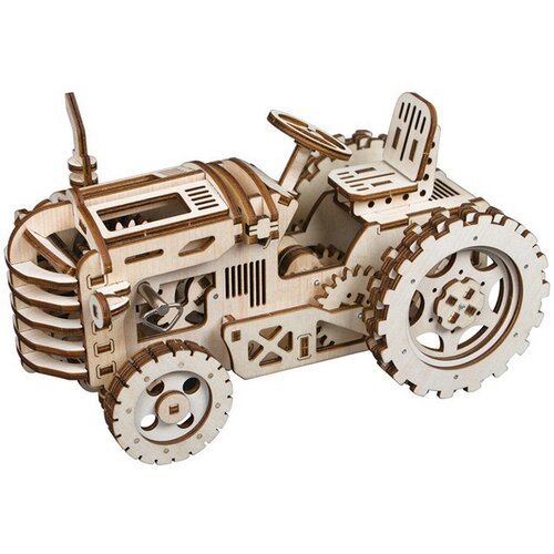 Деревянный механический конструктор Трактор Robotime Tractor