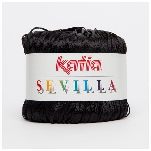Пряжа Sevilla Katia(Севилла),50г/140м, 100% полиамид, цвет 002 черный, 1 моток.